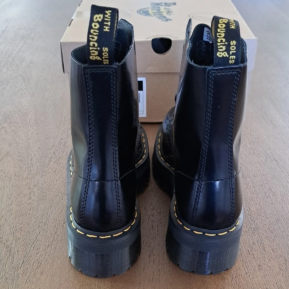 Dr. Martens Molly Women's Leather Platform Boots - Color: Black - Size: 8 - Picture 5 of 9
